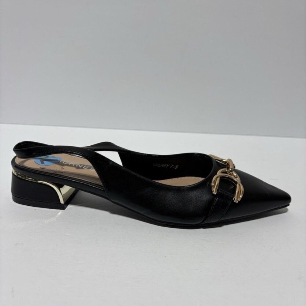 Berness Women’s Cherry Black Slingback Shoes, Size 7.5 M